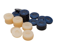 Deluxe Backgammon-stenen, blauw en ivoor, 36 mm