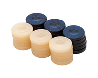 Deluxe Backgammon-stenen, blauw en ivoor, 36 mm