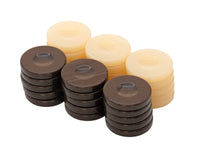 Deluxe Backgammon Stenen Bruin & Ivoor 36mm