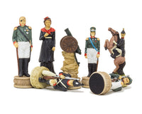 Napoleon vs. Russen — handgeschilderde thematische schaakstukken van Italfama