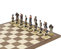 Napoleon vs. Russen — handgeschilderde thematische schaakstukken van Italfama