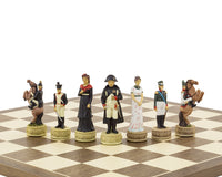 Napoleon vs. Russen — handgeschilderde thematische schaakstukken van Italfama