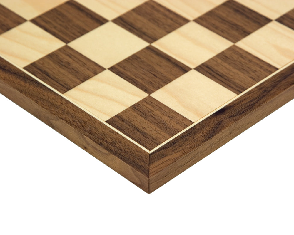45 cm walnoot- en esdoorn schaakbord