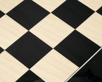 55 cm Hoogglans Zwart Anegre- en Esdoorn Deluxe Schaakbord