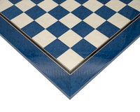 50 cm gelakt blauw esdoorn deluxe Schaakbord
