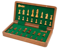 Luxe massief houten opvouwbare magnetische schaakset 30 cm