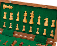Luxe massief houten opvouwbare magnetische schaakset 30 cm