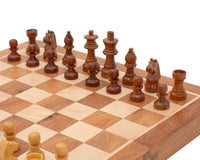 Luxe massief houten opvouwbare magnetische schaakset 30 cm