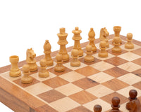 Luxe massief houten opvouwbare magnetische schaakset 30 cm