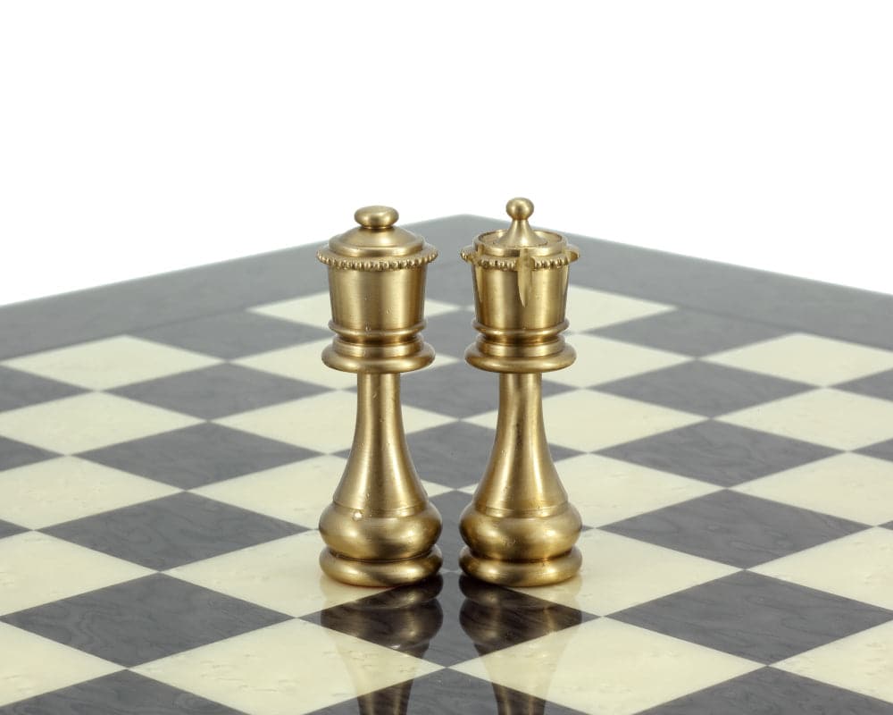 Verona Series 2.75 Inches Brass and Nickel King Chess Pieces on Board