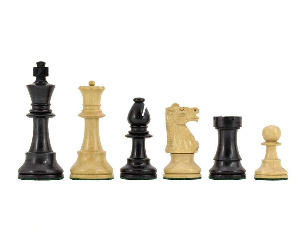 Conquest Series Ebonised Chess Pieces 4 Inches - Black and White Hand Carved Staunton Set with Weighted and Felted Pieces