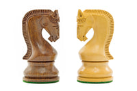 Leningrad Series Acacia Chess Men - Knight Pieces in Dark and Light Wood