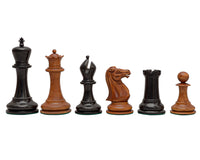 1849-reproductie Staunton-schaakstukken - ebbenhout & gepatineerd buxushout - 11,2 cm