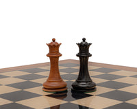 1849-reproductie Staunton-schaakstukken - ebbenhout & gepatineerd buxushout - 11,2 cm