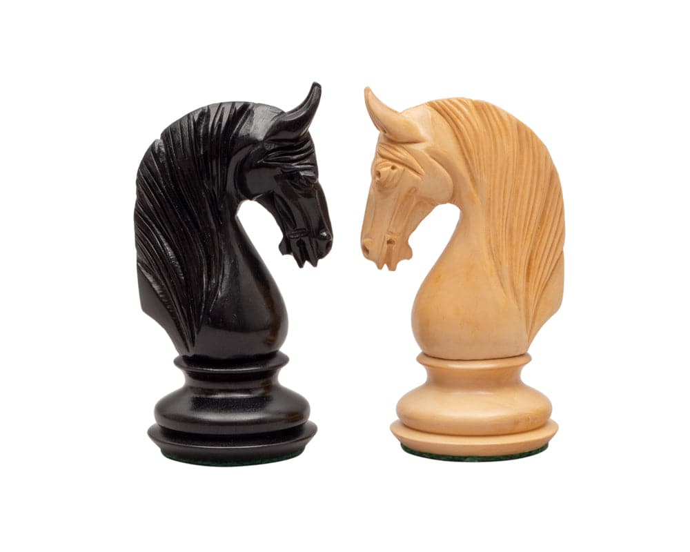 Blackburne Luxury Ebony Chess Knight Pieces - Handcrafted, Exquisite Detailing and Quality.