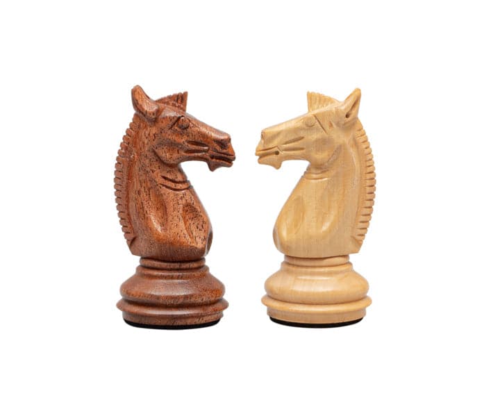 Golden Rosewood and Boxwood Italian Knights from the Trapani 3.35 inch Staunton Chess Men Set