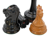 Leuchar Reproductie ebenhout en gepatineerd buxushout Luxe Schaakstukken - 8,3 cm