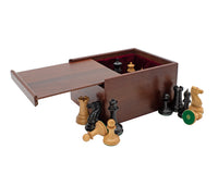 1850 London exacte replica - gelimiteerde genummerde oplage ebbenhouten Schaakstukken - 8,9 cm - inclusief Opbergkist voor schaakstukken