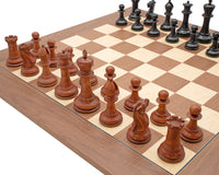 1849 Reproductie Luxe Schaakstukken Ebbenhout en antiekgemaakt Buxushout 11 cm