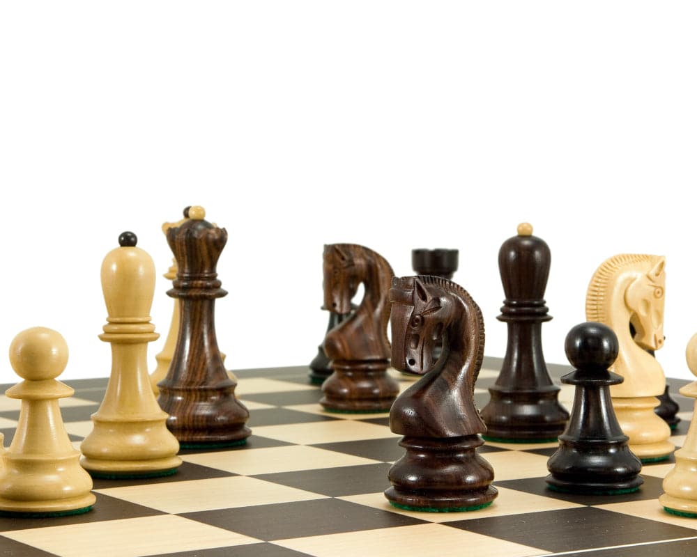 Antipodean Deluxe Tournament Chess Set with rosewood and boxwood Staunton chessmen on a wenge and maple board