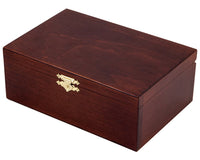 Mahogany wooden chess box with brass latch.