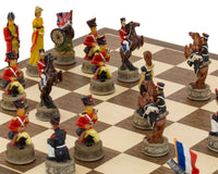 Handgeschilderde thematische schaakset 'De Slag bij Waterloo' door Italfama