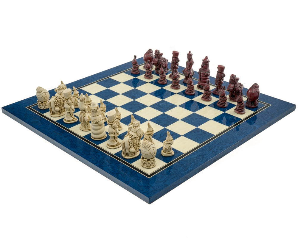Berkeley Chess Alice in Wonderland Schaakset — Cardinal Blue