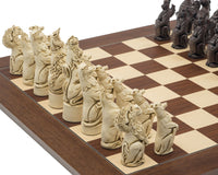 De Berkeley Chess Royal Beasts Russet- en Palisander Grote Schaakset