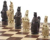 De Berkeley Chess Royal Beasts Russet- en Palisander Grote Schaakset
