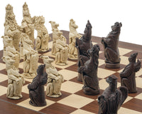 De Berkeley Chess Royal Beasts Russet- en Palisander Grote Schaakset