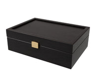 Down Head Paard en zwarte Deluxe Schaakset met Opbergkist voor schaakstukken