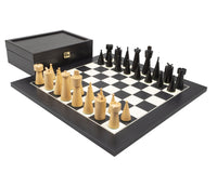 De Art Deco zwarte schaakset