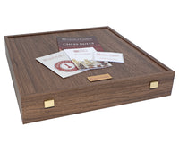 Isle of Lewis- en walnotenhouten deluxe-schaakset met presentatiekist