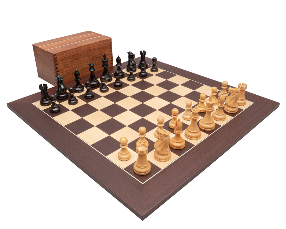 Competition Staunton-schaakset Zwart en Wenge met Opbergkist voor schaakstukken