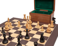 Competition Staunton-schaakset Zwart en Wenge met Opbergkist voor schaakstukken