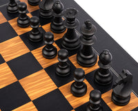 Rechapados Ferrer Zwart & Olijf Deluxe Staunton Schaakset met Etui