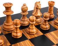 Rechapados Ferrer Zwart & Olijf Deluxe Staunton Schaakset met Etui