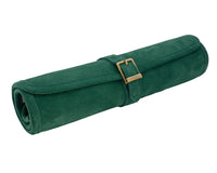Manopoulos suède oprolbare reis-Backgammon-set - groen