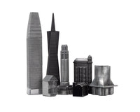 Skyline Premium metalen schaakstukken - San Francisco-editie