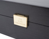 Donkerhouten opbergkist voor schaakstukken - groot